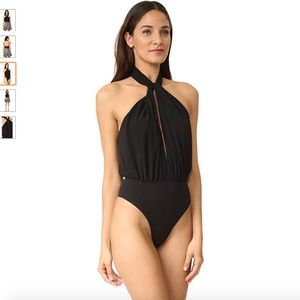 NWT Misha Collection Black Rosalyn Bodysuit Small